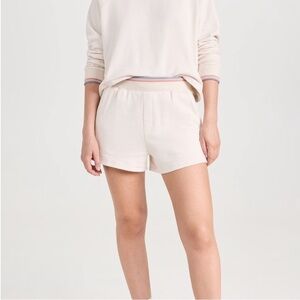 SPIRITUAL GANGSTER Anja Striped Slub Terry Cotton Casual Coastal Sweat Shorts